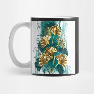 Branch with Golden Leaves Ginko Biloba Mug